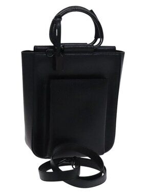 GUCCI Hand Bag Leather 2way Black Auth BD1169